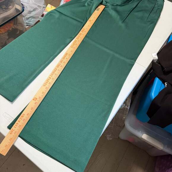 Ramy Brook Iris Satin Palazzo Pants Emerald Green Size 4 - Picture 8 of 11